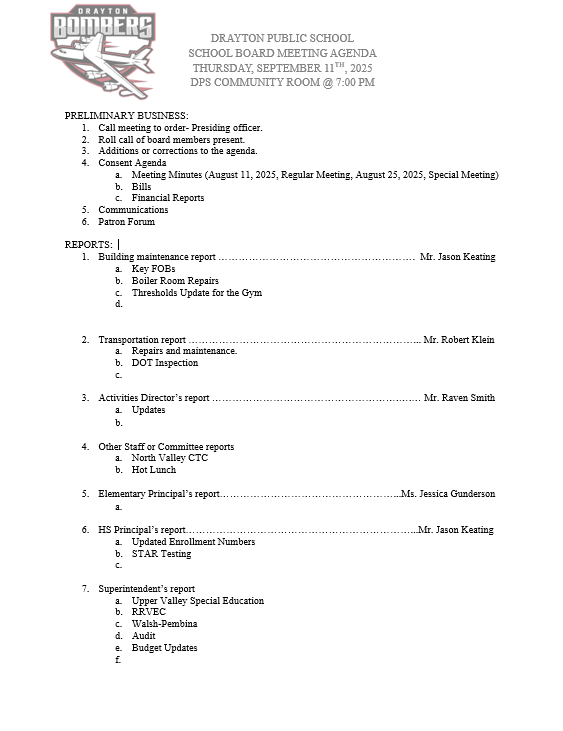 agenda