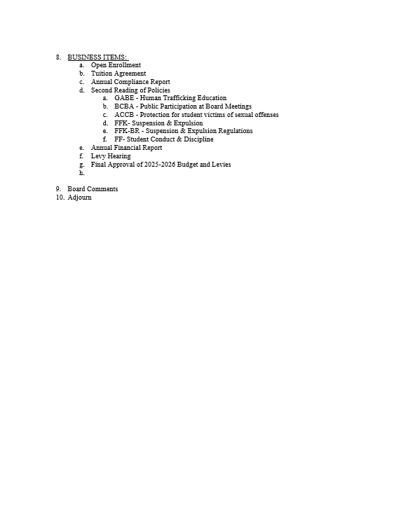 agenda