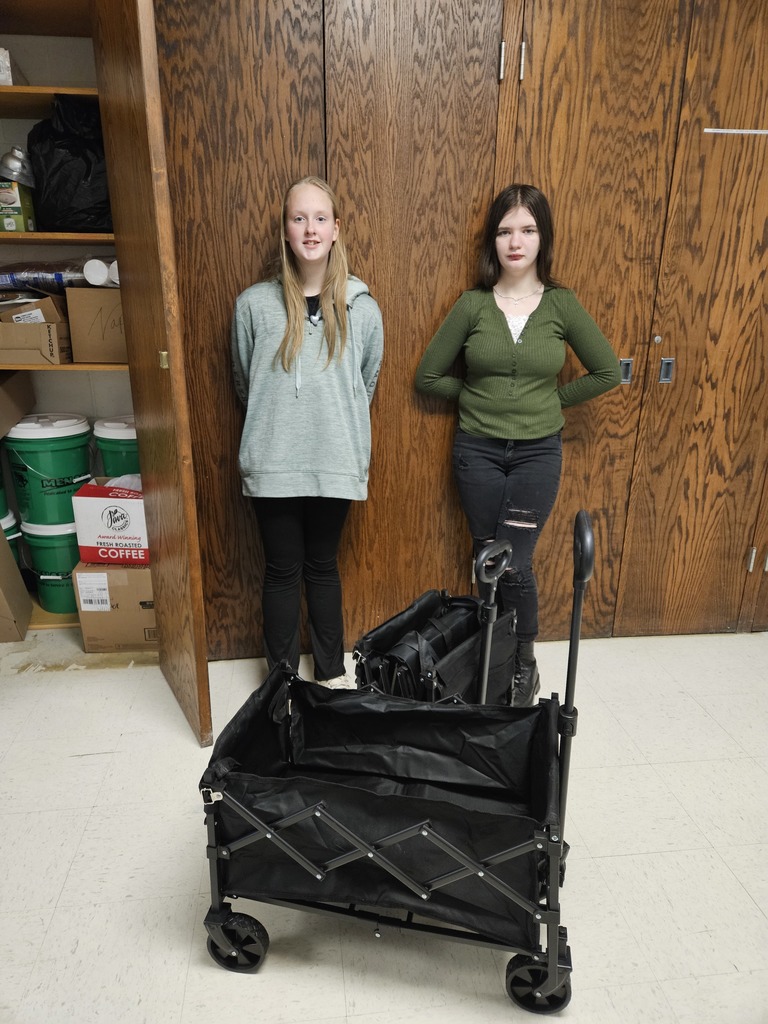 The two new folding wagons purchased with the Drayton Community Grant. - Natasha Shepard & Brooklynne Petersen
