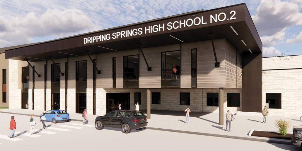 Front entrance rendering for DSISD's High School #2