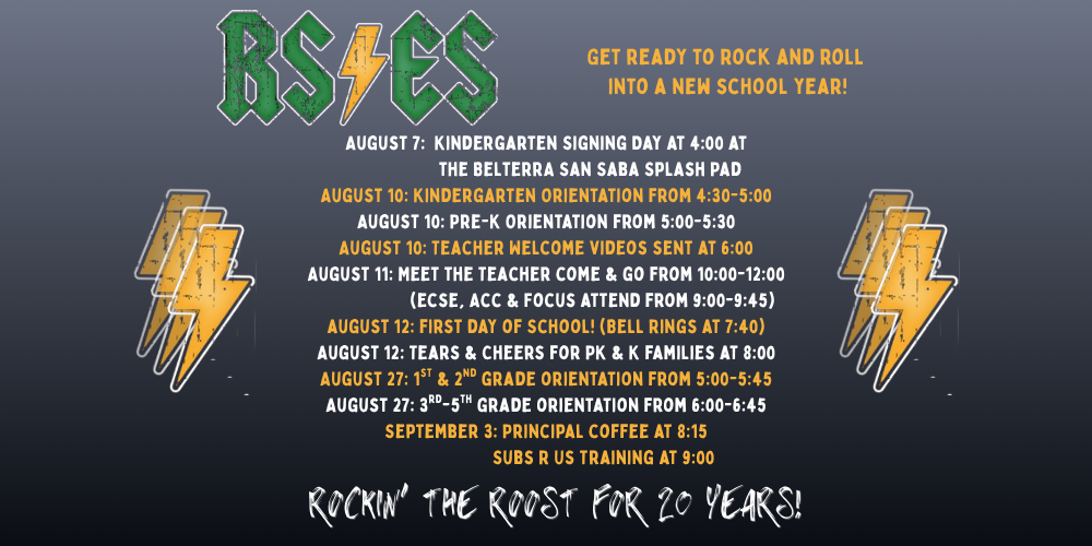 RSE Back to School Dates