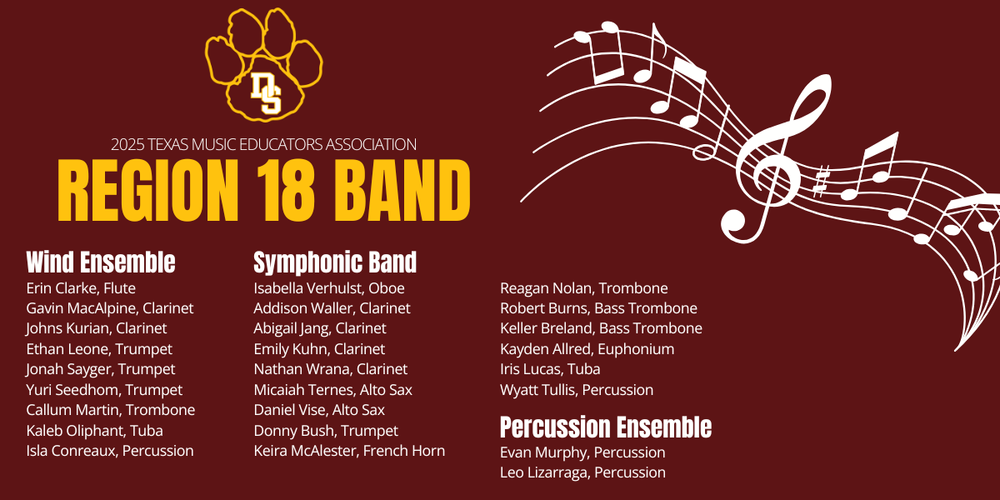 Tiger Band students named to Region 18 Band