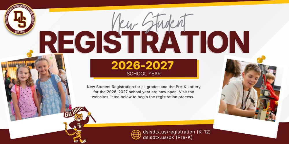 New student registration for the 2026-27 school year are now open.