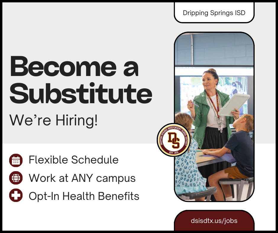 Apply to be a substitute at dsisdtx.us/jobs