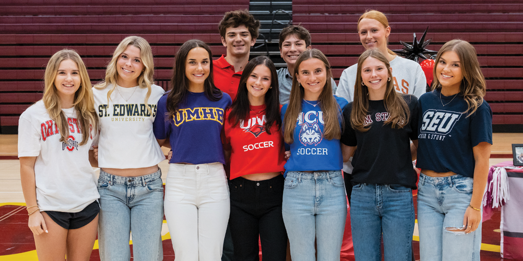 10 Dripping Springs High School student-athletes signed National Letters of Intent on Wednesday, November 13, 2025.