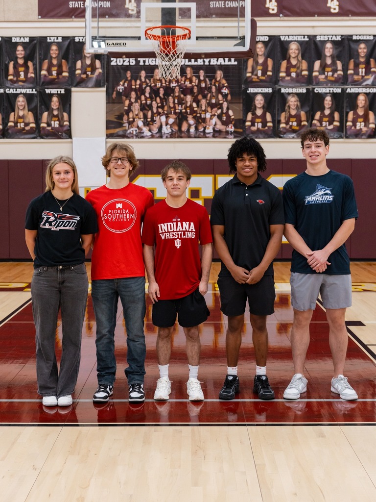 Five Dripping Springs High School senior student-athletes signed National Letters of Intent on Wednesday, April 15, 2026