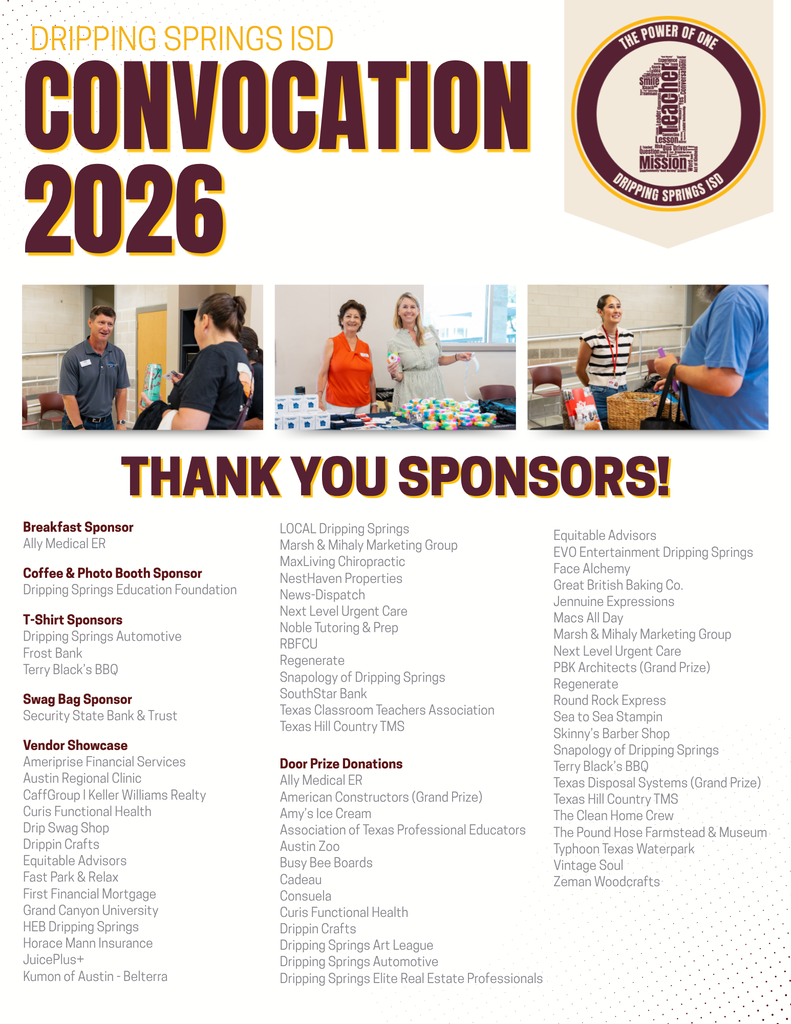 DSISD Convocation Sponsor list