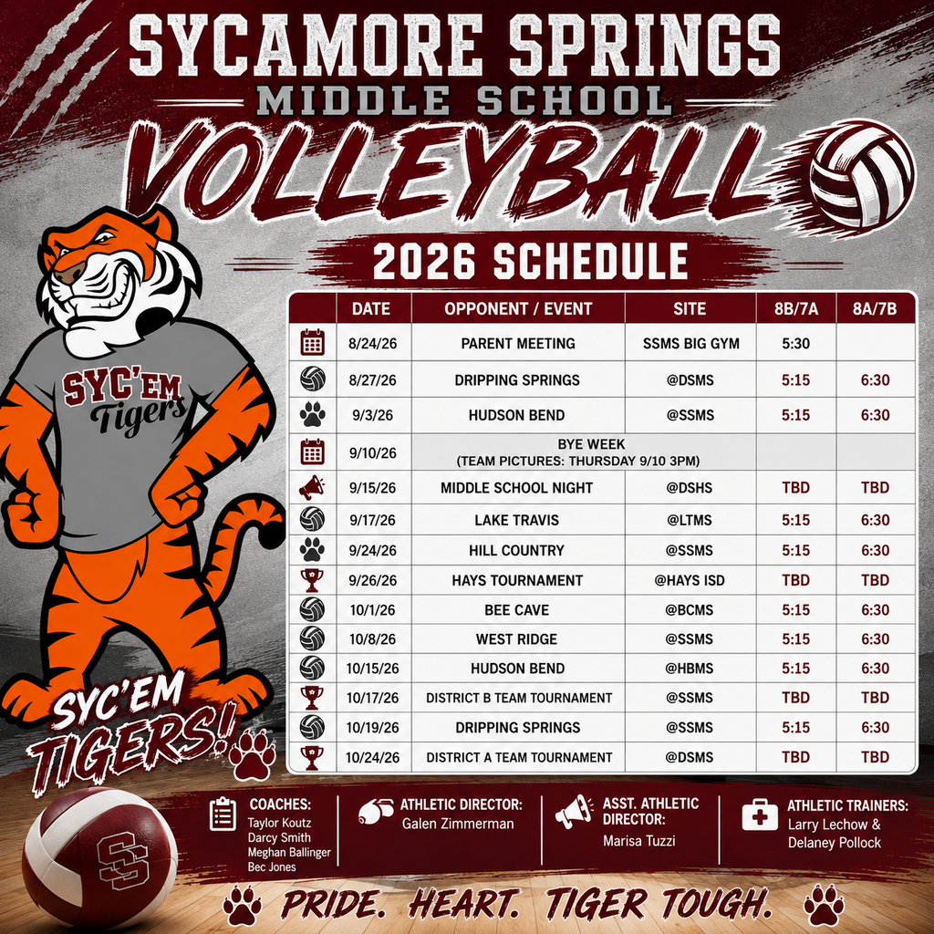 Volleyball 2026 Schedule 