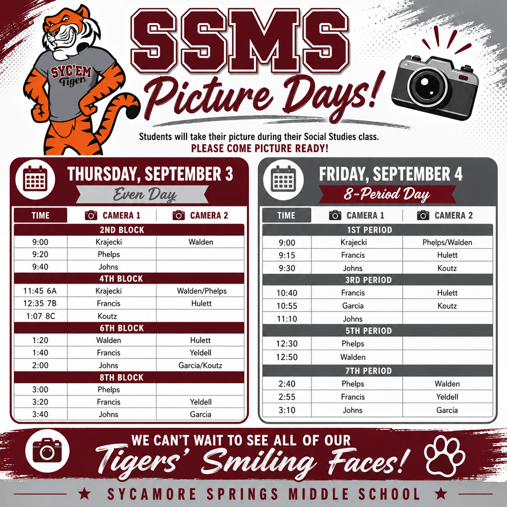 Picture Day Schedule 