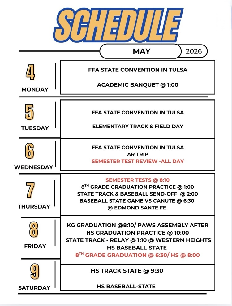 weekly schedule 