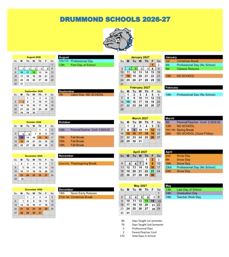 2026-2027 School Calendar