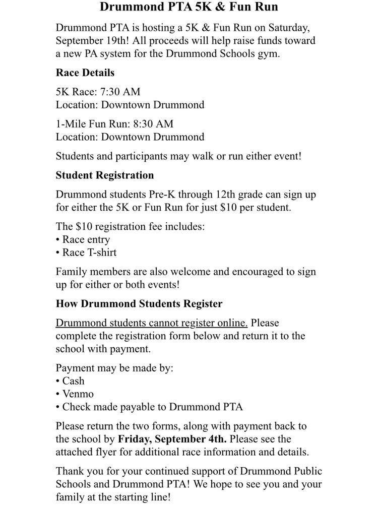 5K & Fun Run info