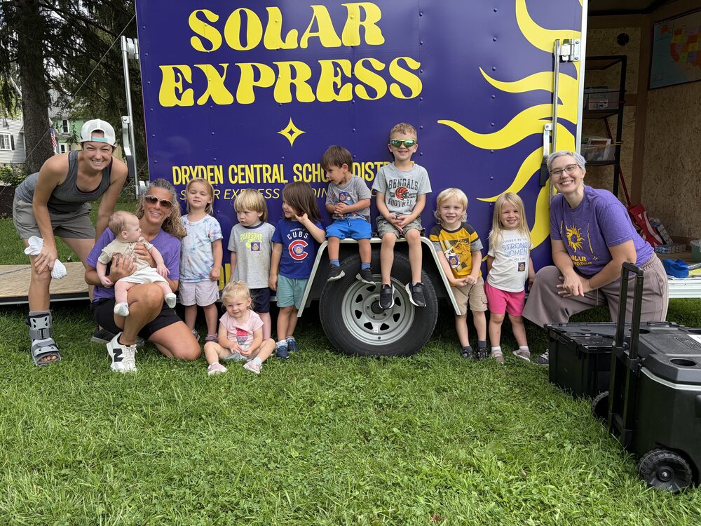 Solar Express 2026 group photo with teachers, parents, and students