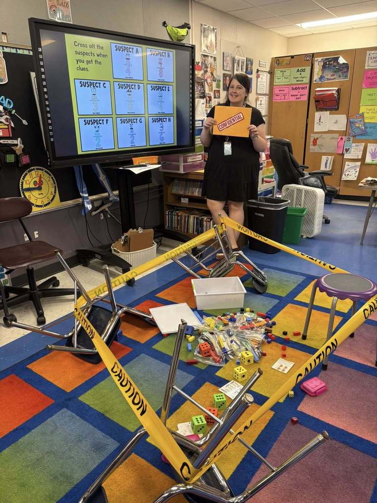 2nd Graders in Mrs. Brown and Ms. Case/Mrs. Stedwell’s classes had to work together to solve a math mystery dealing with fractions. 