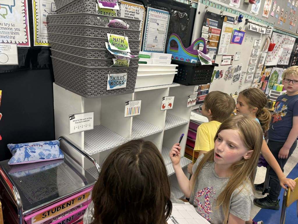 2nd Graders in Mrs. Brown and Ms. Case/Mrs. Stedwell’s classes had to work together to solve a math mystery dealing with fractions.  They figured out that the suspect was 3/4!
