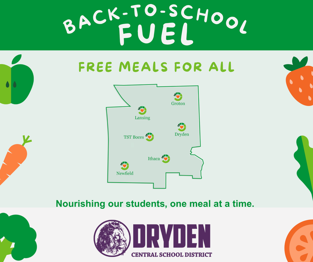 More than 10,000 students in Tompkins County, NY, have access to school meals, and this school year (2025 - 26), all meals are FREE!   We are proud to be part of the School Food Reboot program, a partnership with the Chef Ann Foundation, the Park Foundation, and six school districts in Tompkins County, NY, dedicated to improving our meal programs. In addition to offering healthy, scratch-made, locally sourced meals, every school in Tompkins County, NY, features a fresh salad bar stocked with high-quality ingredients.