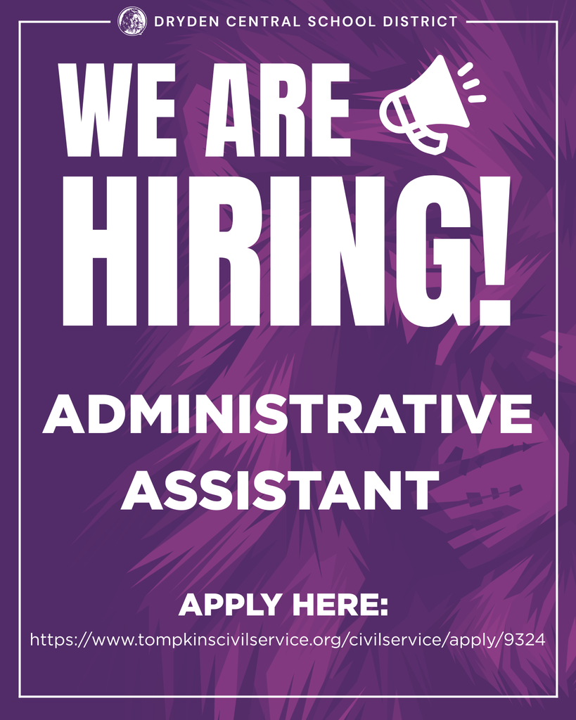 We Are Hiring School Bus Attendants & an Administrative Assistant! Apply Online Here: https://www.tompkinscivilservice.org/civilservice/apply/9298 https://www.tompkinscivilservice.org/civilservice/apply/9324 Join the #LionPride!!