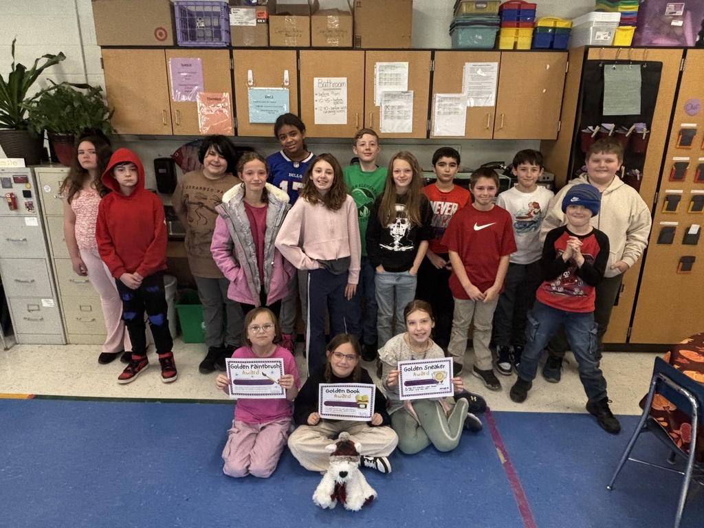 Students in Mrs. Rosen & Mr. Magin’s 5th grade class have received 3 Golden Awards for demonstrating outstanding behavior in PE, Art, & Library.