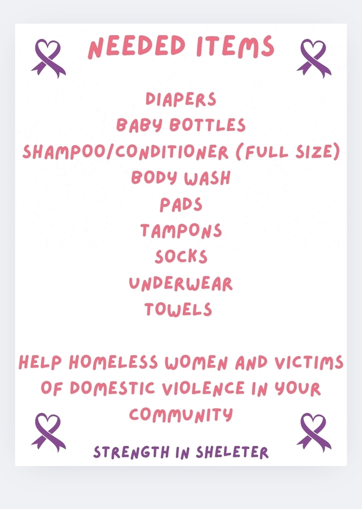 DHS is currently seeking donation items for their clothing/hygiene drive. Thanks for any help our awesome #LionPride community can provide!