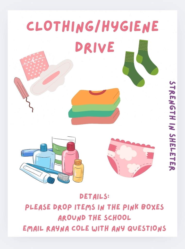 DHS is currently seeking donation items for their clothing/hygiene drive. Thanks for any help our awesome #LionPride community can provide!