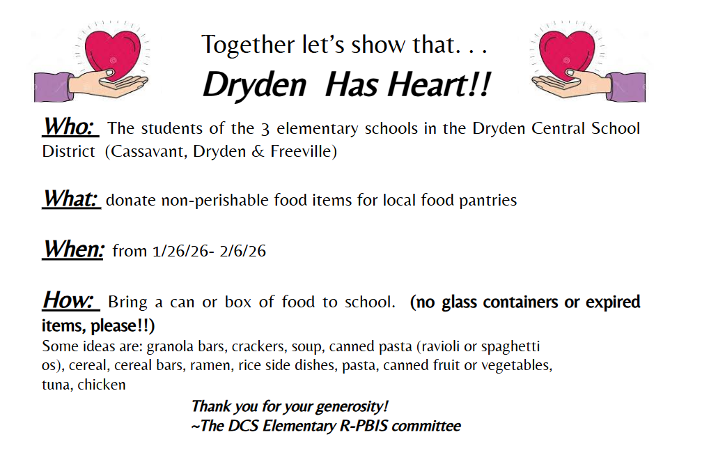 Together let's show that Dryden Has Heart