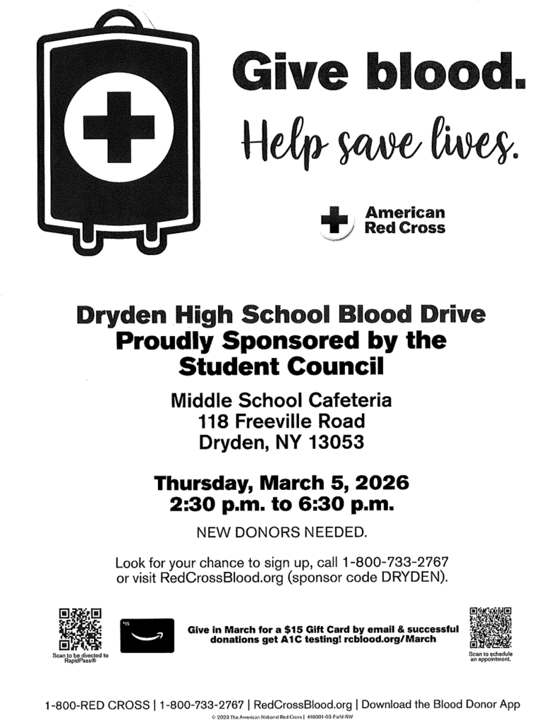 Red Cross Blood Drive flyer