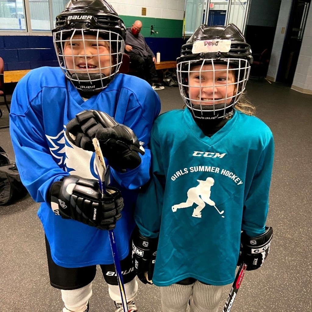 Two Dryden Lions 7th grade girls are making appearances next weekend at the New York State Amateur Hockey Association State Championships! Their hard work has them competing against the best teams in New York State at Northtown Center at Amherst in Buffalo.
Kairi Rossow #35 plays in Tier II for the Ithaca Shooting Stars TB team and Delia Dutcher #92 plays in Tier I for the Skaneateles Lakers TB team. These hard working girls practice several times a week and play over 60 games a season, often traveling hours each weekend to play! They are dedicated athletes and team leaders on and off the ice.
Good luck Delia and Kai and have fun!