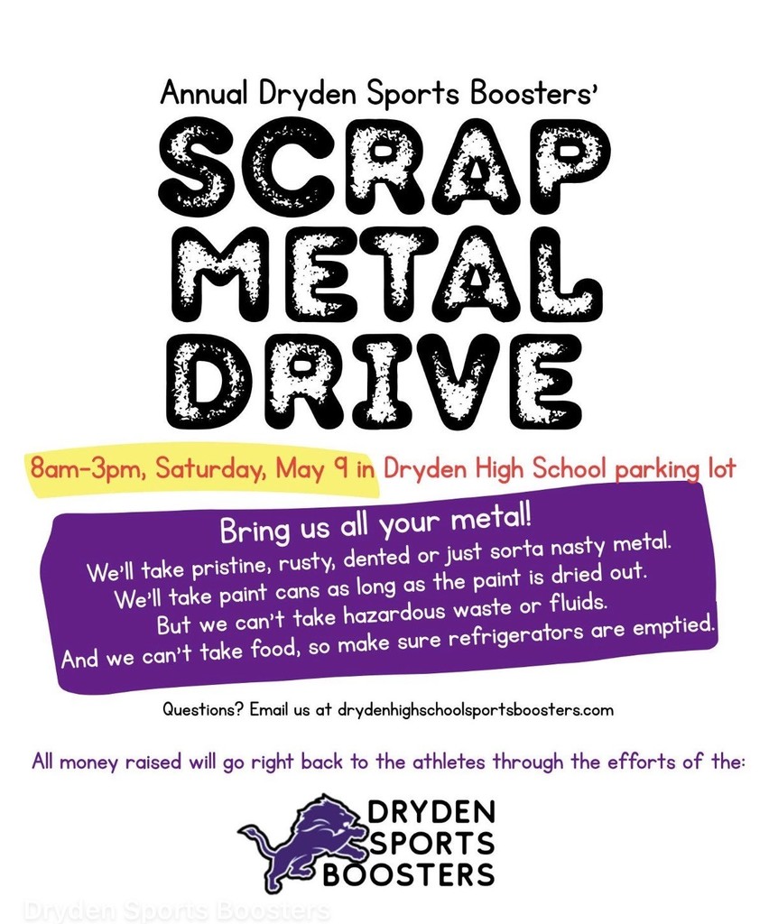 Dryden Sports Boosters Scrap Metal Drive 2026