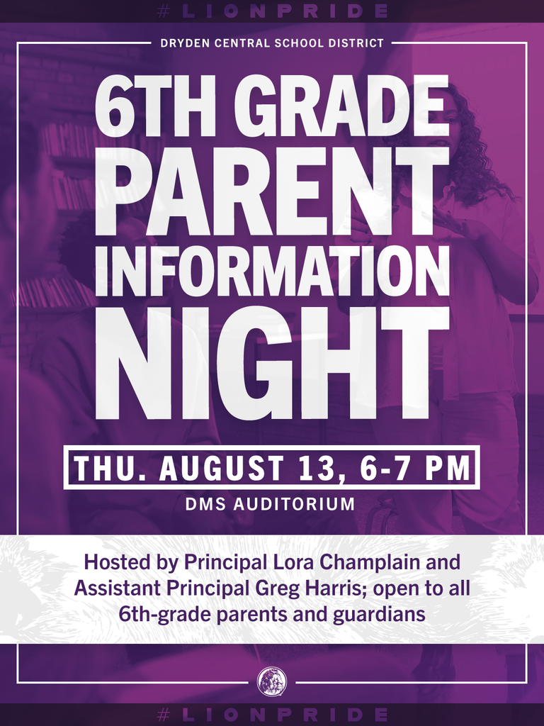 6th grade parent info night 2026 graphic