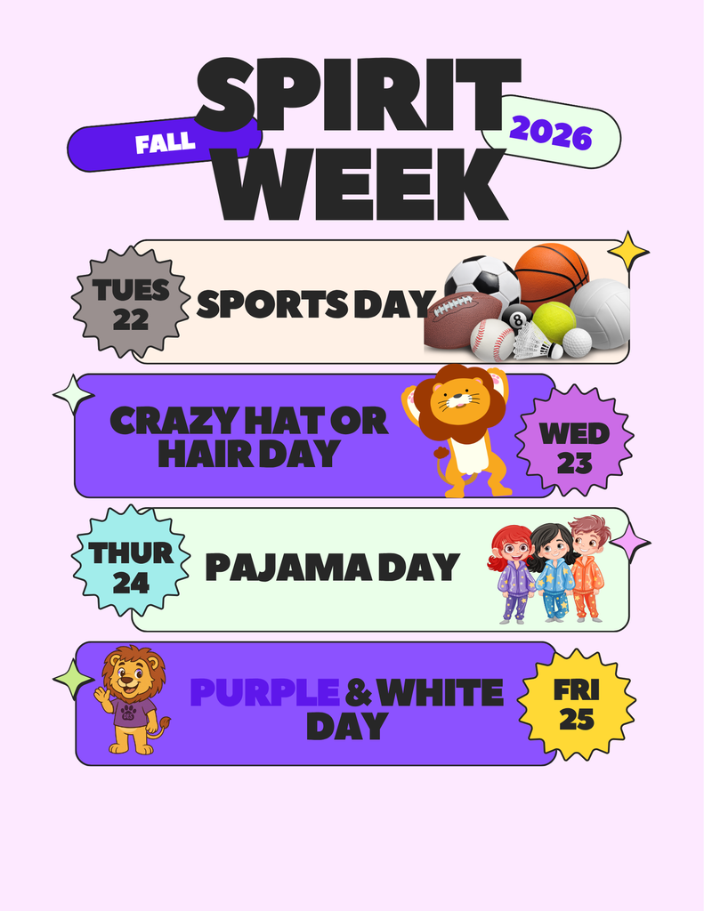 Elementary Spirit Week Fall 2026