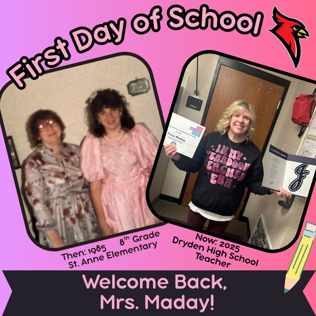 school supply clipart; photo of current teacher now and at the grade they teach