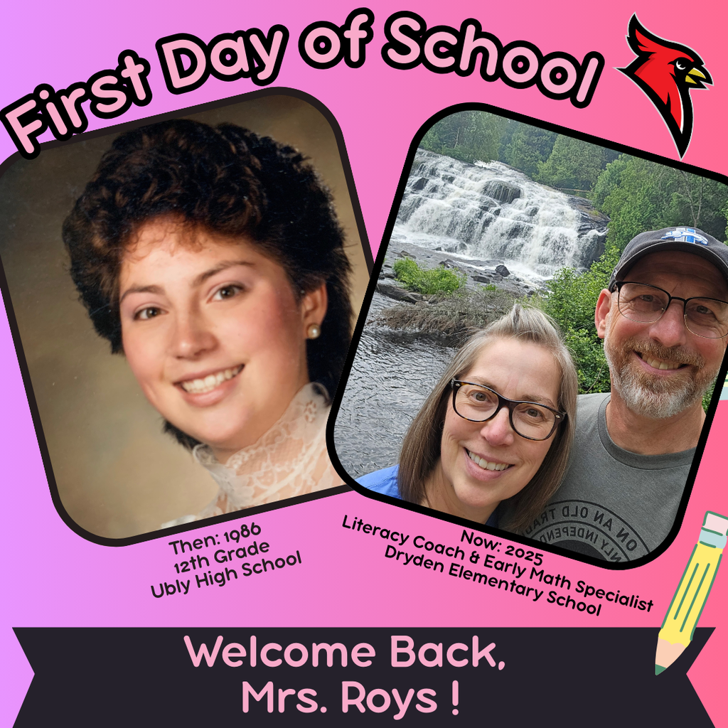 school supply clipart; photo of current teacher now and at the grade they teach