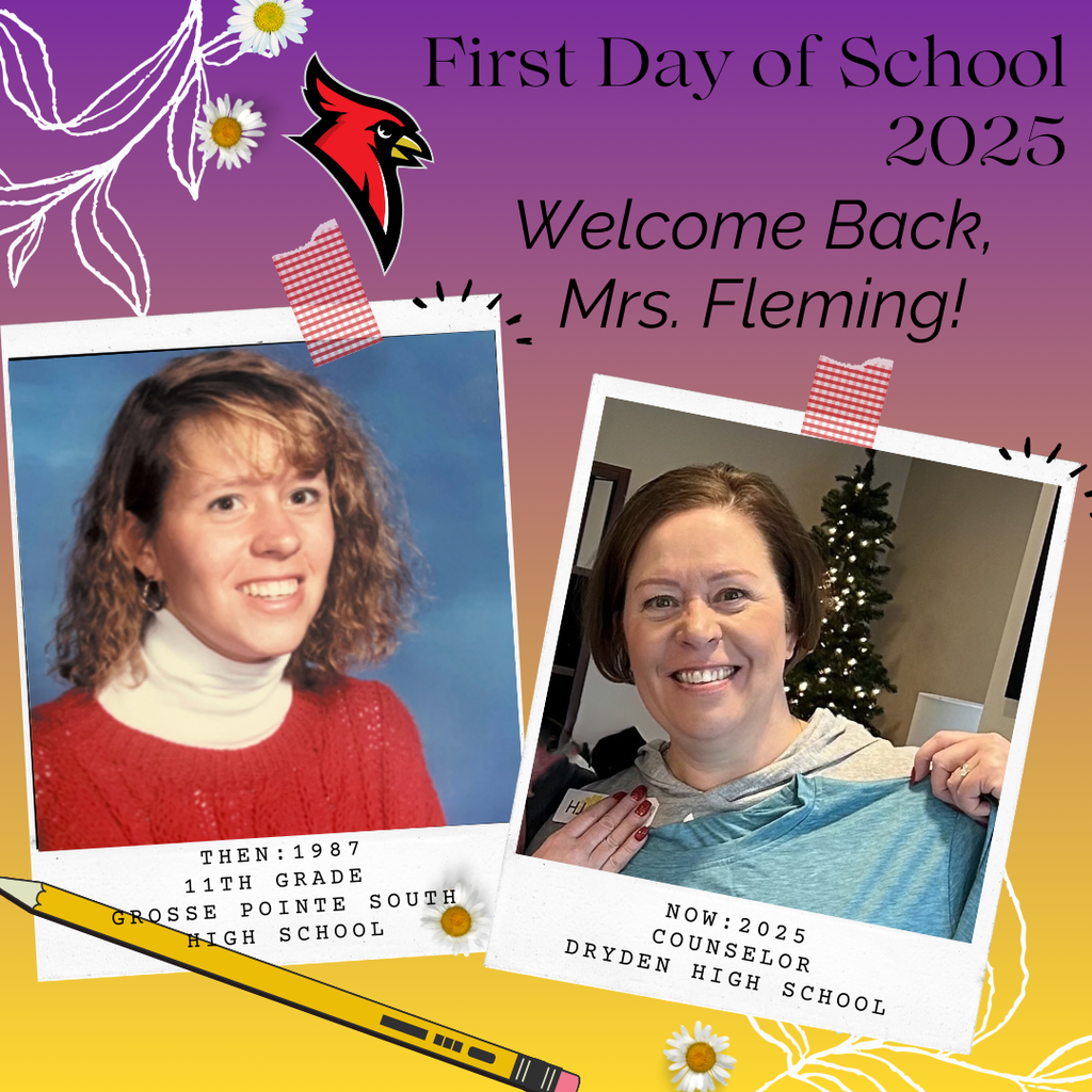 school supply clipart; photo of current teacher now and at the grade they teach