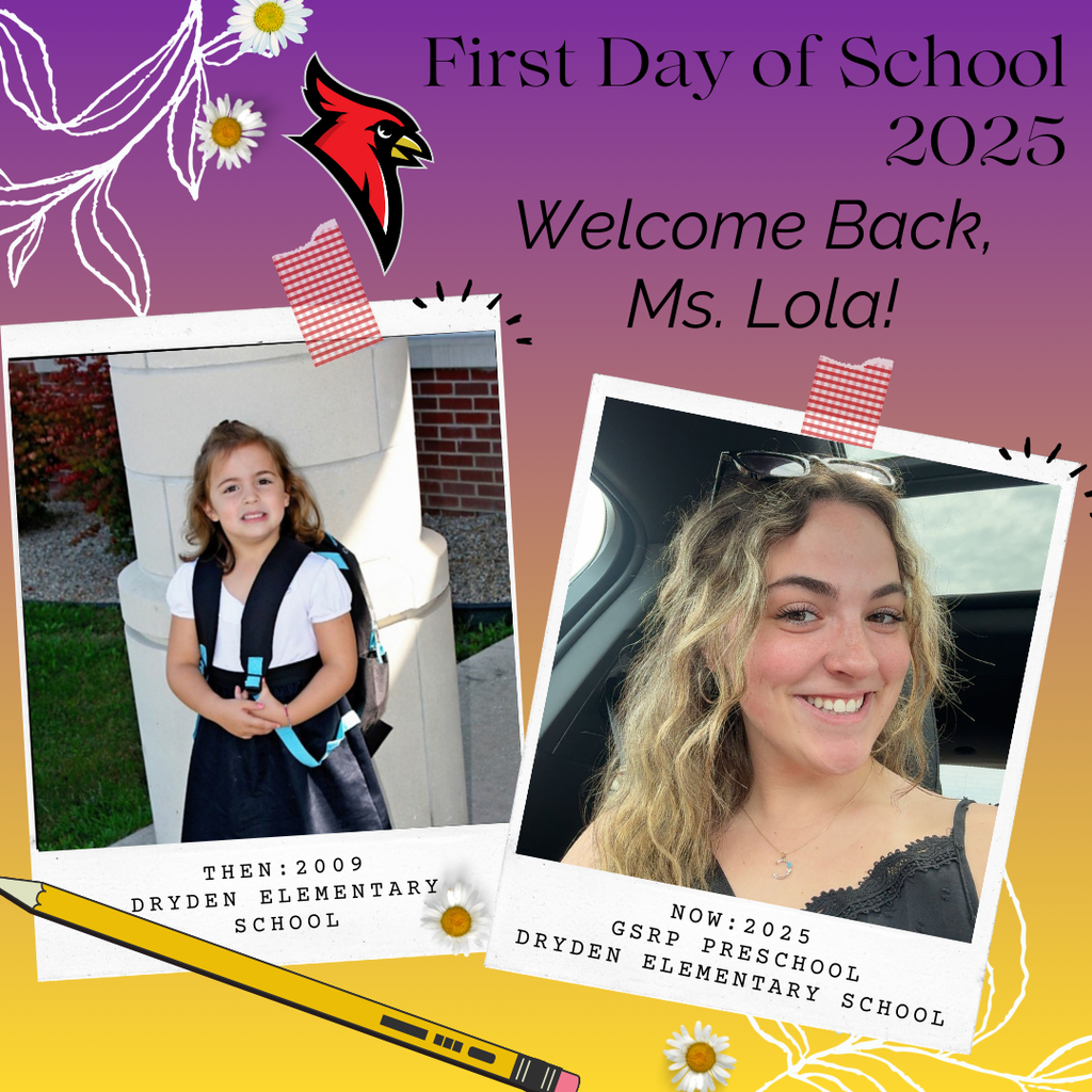 school supply clipart; photo of current teacher now and at the grade they teach