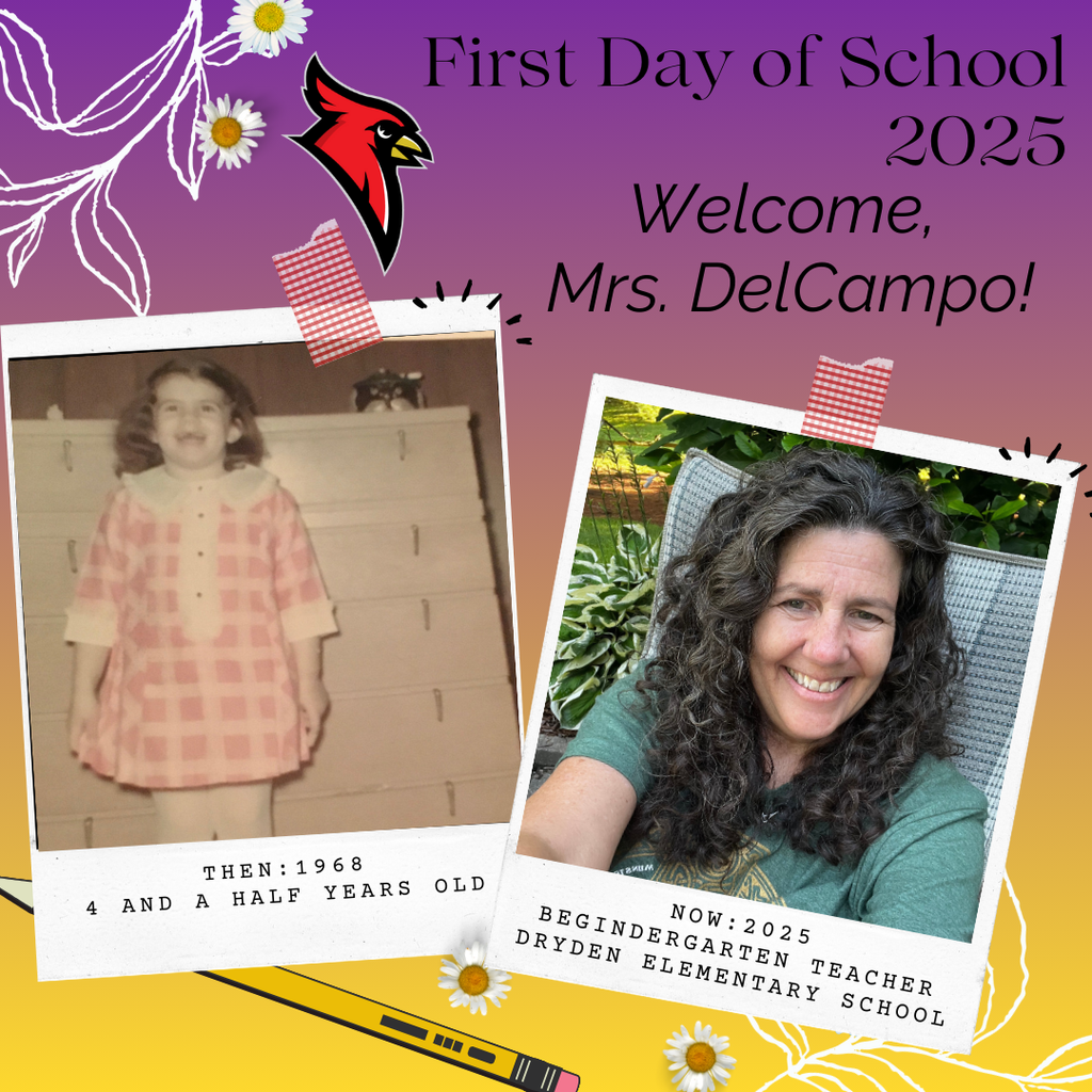 school supply clipart; photo of current teacher now and at the grade they teach