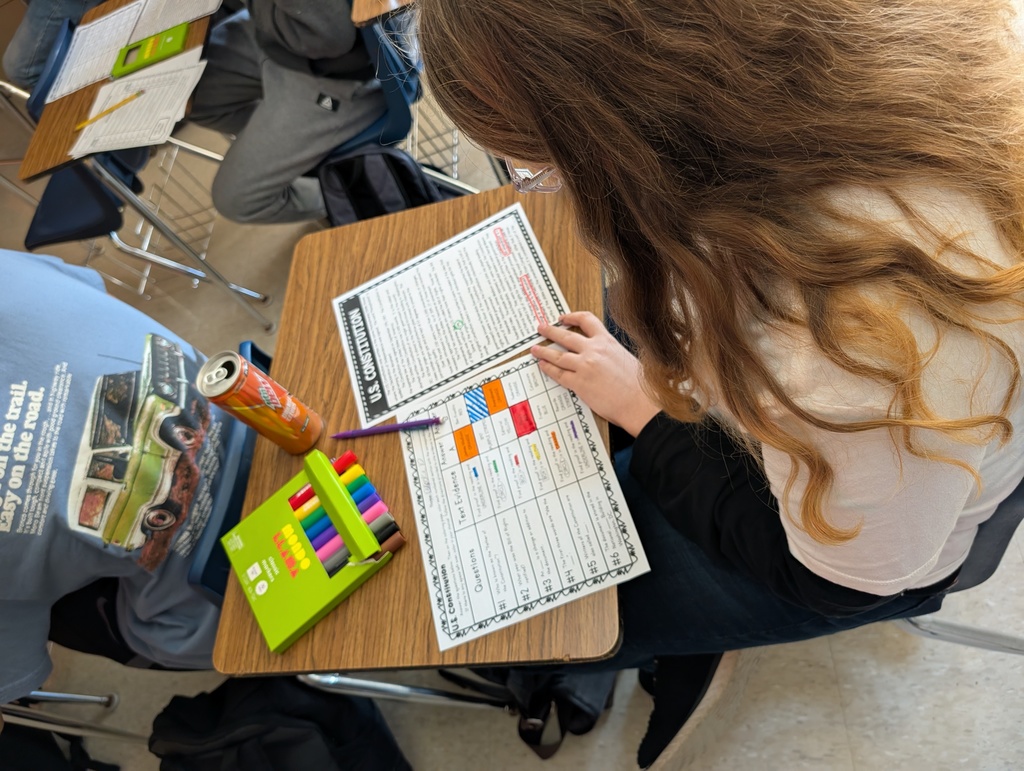 student completing US Constitution Day activity
