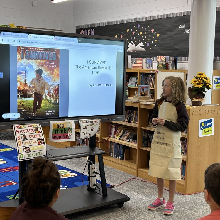 Alaina book talked one of her favorite books to her classmates today in Library Special. #proudcardinal #growingreaders
