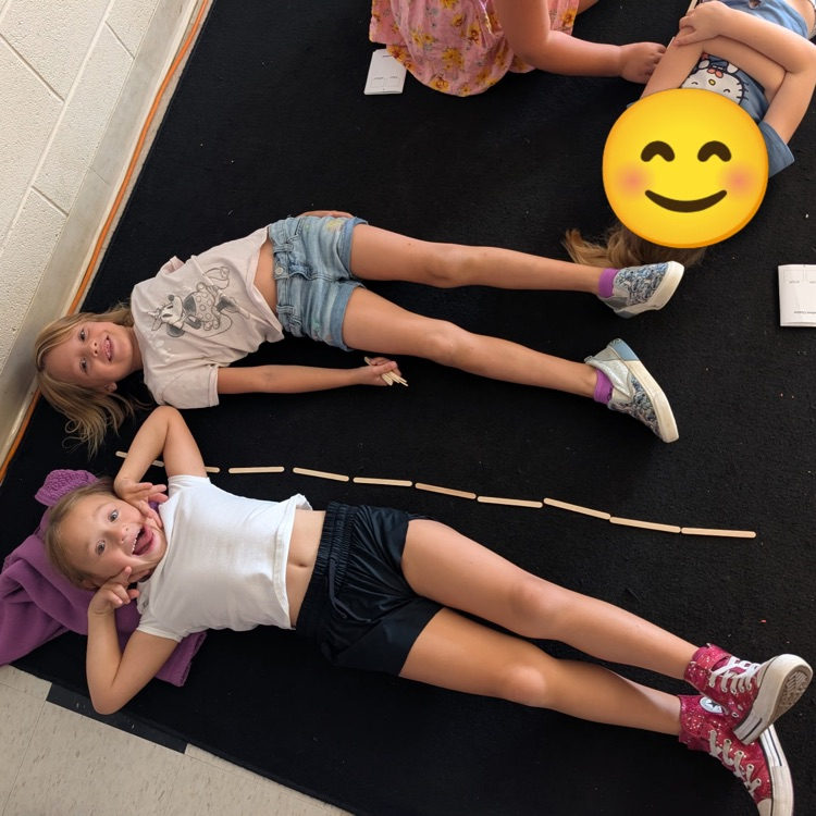 First grade students worked on measuring today! They measured things around the classroom using craft sticks. The average height was 11 craft sticks! #proud cardinal