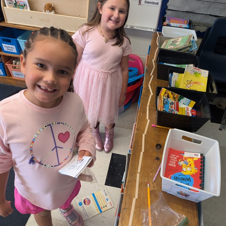 First grade students worked on measuring today! They measured things around the classroom using craft sticks. The average height was 11 craft sticks! #proud cardinal