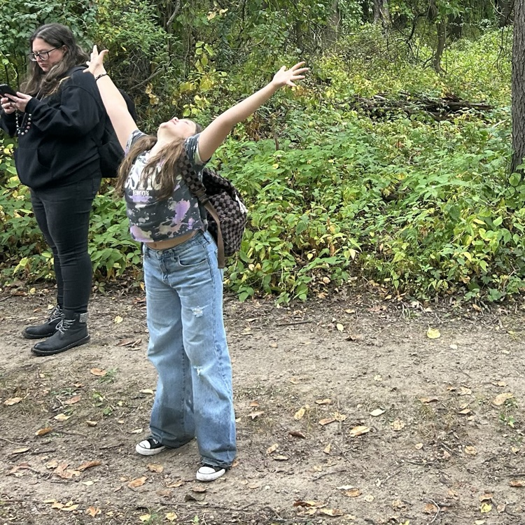 At Camp Skyline today, 4th graders also observed plants and animals in an unstructured setting, hiking through the woods to the highest point in Lapeer County!