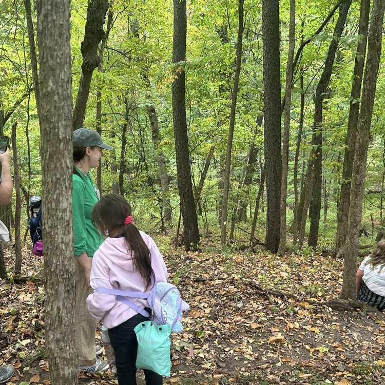 At Camp Skyline today, 4th graders also observed plants and animals in an unstructured setting, hiking through the woods to the highest point in Lapeer County!