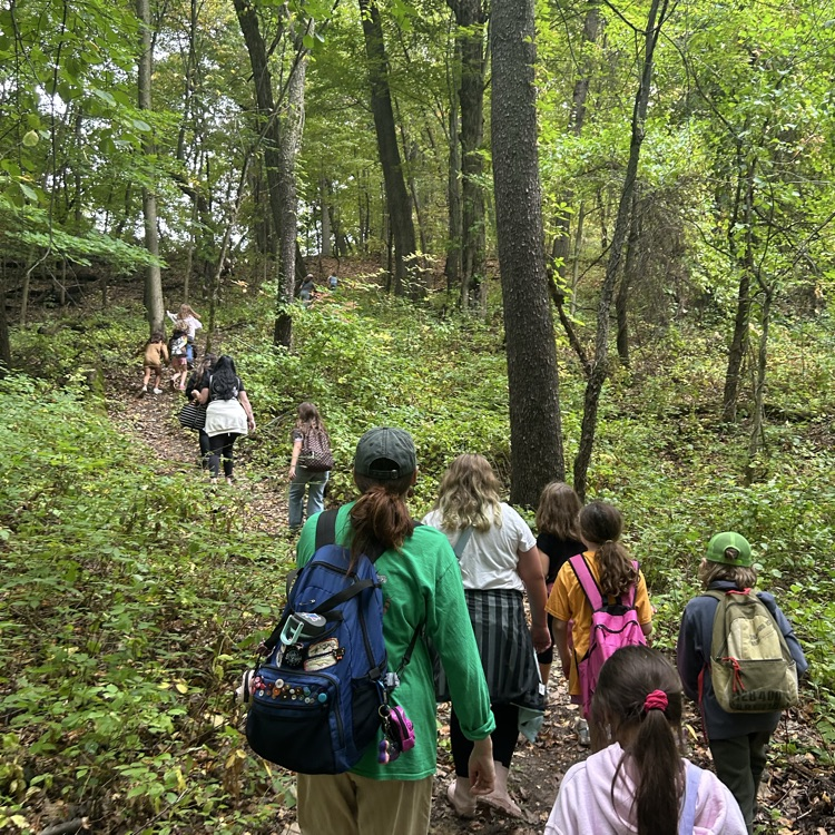 At Camp Skyline today, 4th graders also observed plants and animals in an unstructured setting, hiking through the woods to the highest point in Lapeer County!
