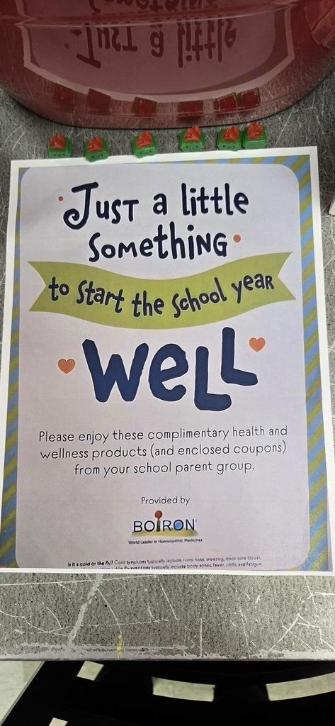 Thank you Dryden PTA and Boiron for helping keep our staff healthy during this cold and flu season. #strivefor5