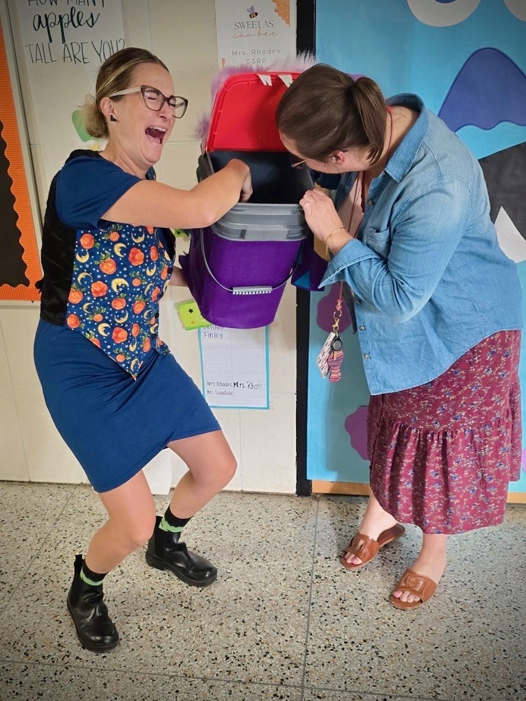 woman looking into an empty container and screaming in a joking manner