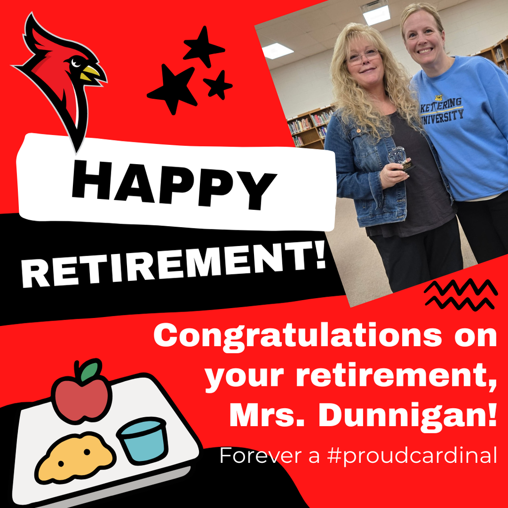 photo of two ladies; cafeteria tray and food clipart; cardinal logo