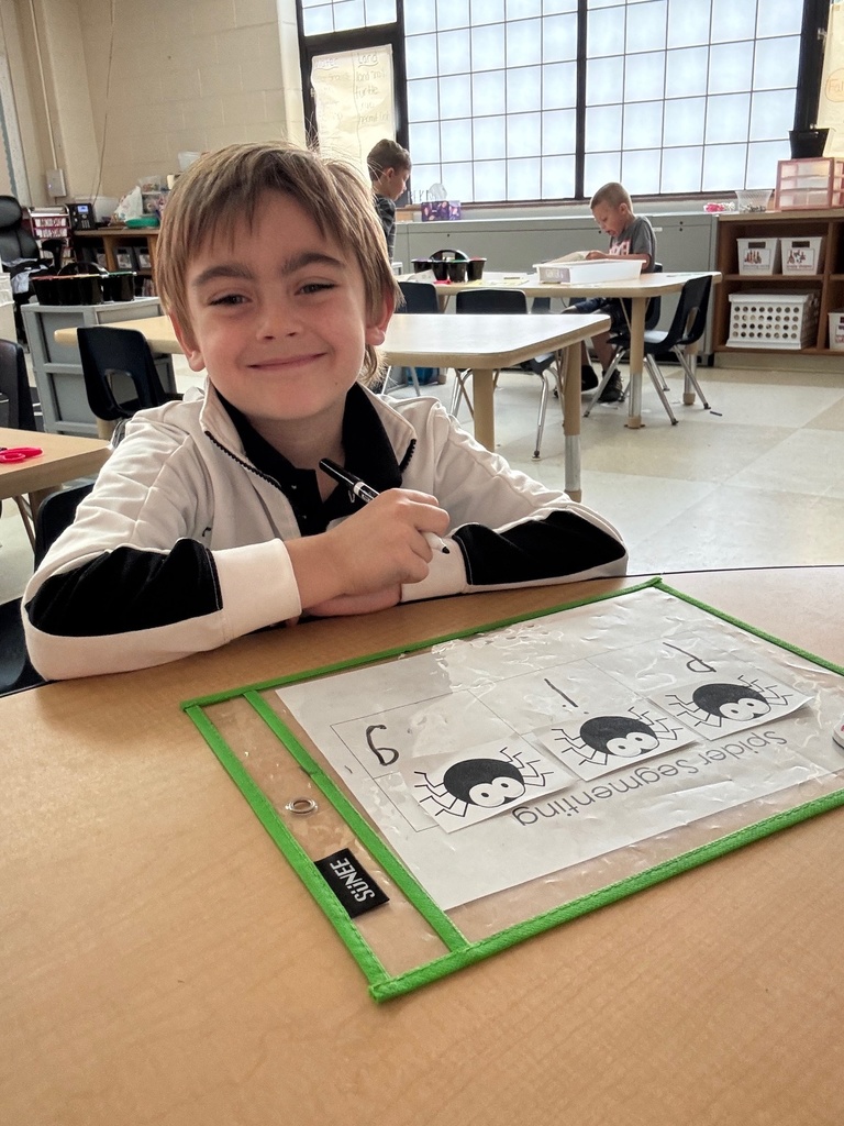 Students in Mrs.Russell's class are practicing writing cvc words with some fun spider segmenting!
