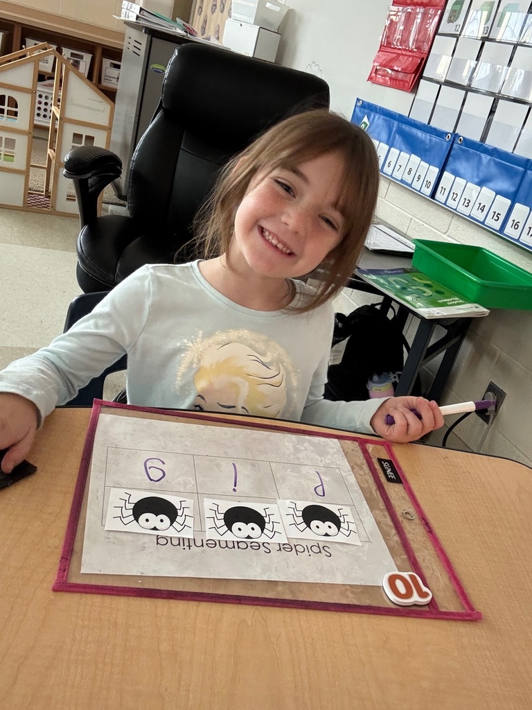 Students in Mrs.Russell's class are practicing writing cvc words with some fun spider segmenting!