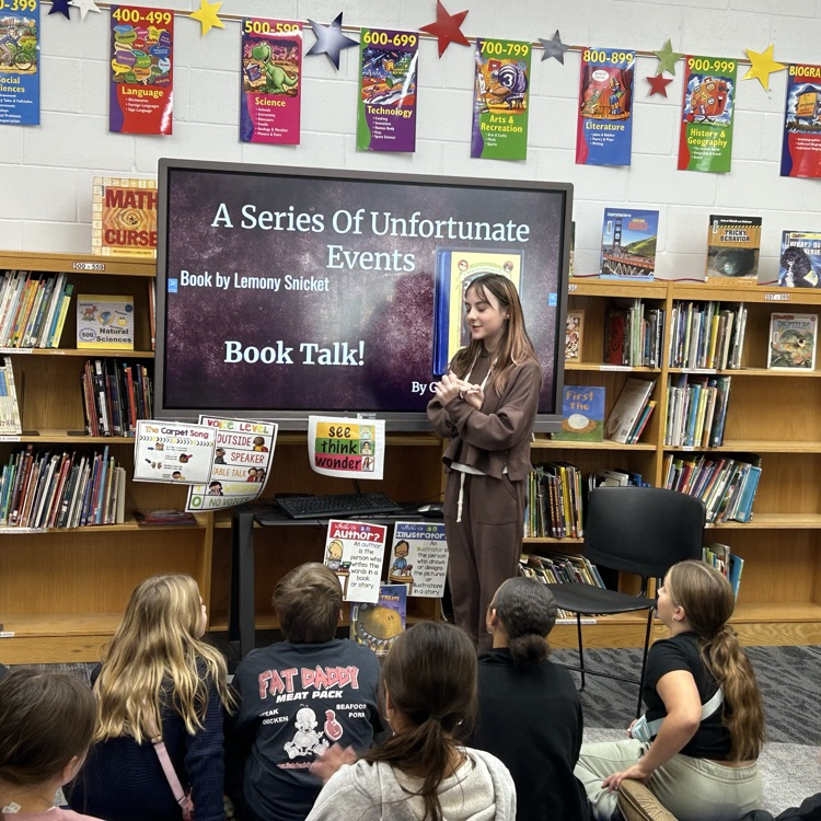 5th graders were all ears as they heard a special book series presentation today by their classmate. #growingreaders #proudcardinal