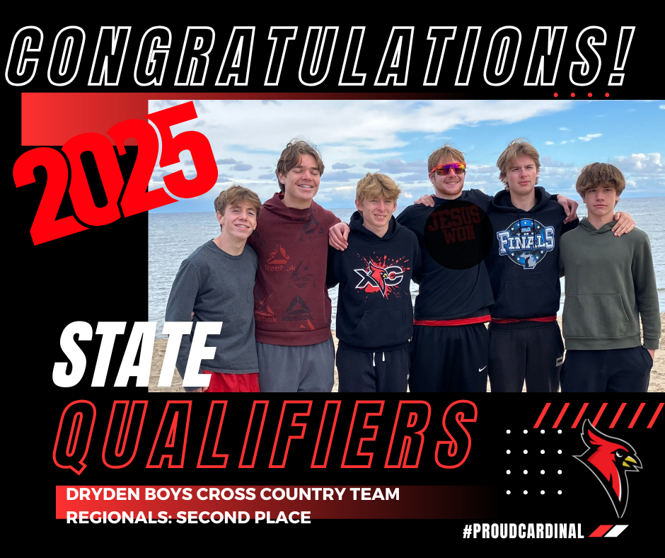 cardinal logo; photo of cross country team