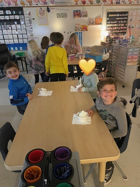 Mrs.Russell's class enjoyed some delicious ice cream to celebrate winning the candy war. Thank you to everyone who donated!